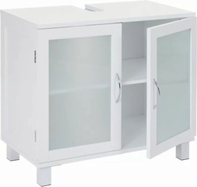 HWC Mendler Waschbeckenunterschrank mit Staufach, 60x65x33cm weiß günstig online kaufen