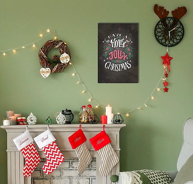 queence Metallbild "Holly Jolly Christmas", (1 St.), Stahlschilder günstig online kaufen