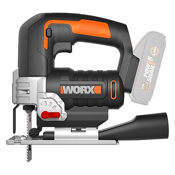 Worx Akku-Stichsäge WX543.9, mit Absaug-Adapter, 45° Gehrungsschnitte, ohne günstig online kaufen