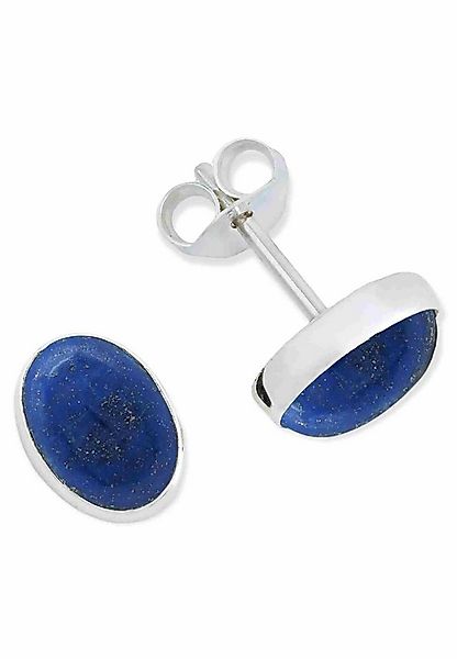 mantraroma Paar Ohrstecker SAMA oval aus 925 Silber mit Lapis Lazuli (Paar, günstig online kaufen