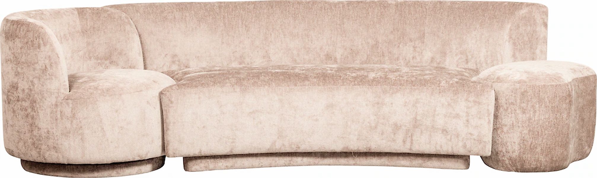 WOOOD Loungesofa "Combi-Popular: Bank + Sessel + Pouf" Mit grobem Chenille günstig online kaufen