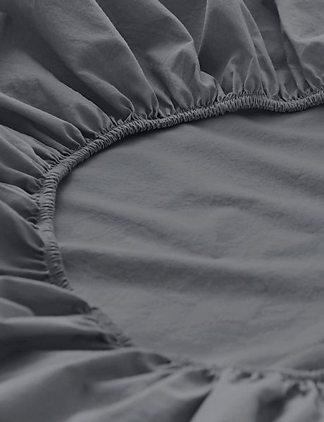 hessnatur Perkal Spannbettlaken aus Bio-Baumwolle - grau - Größe 90-100x200 günstig online kaufen