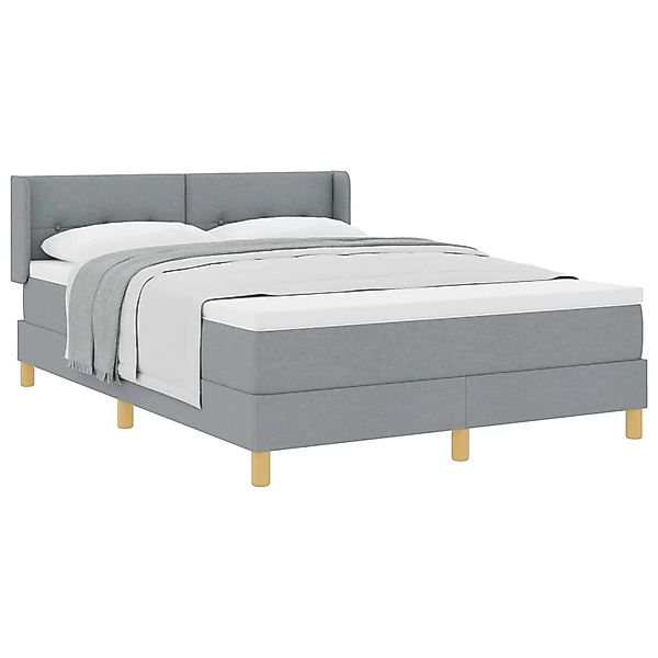 vidaXL Boxspringbett mit Matratze Hellgrau 140 x 200 cm Stoff 3341293 günstig online kaufen
