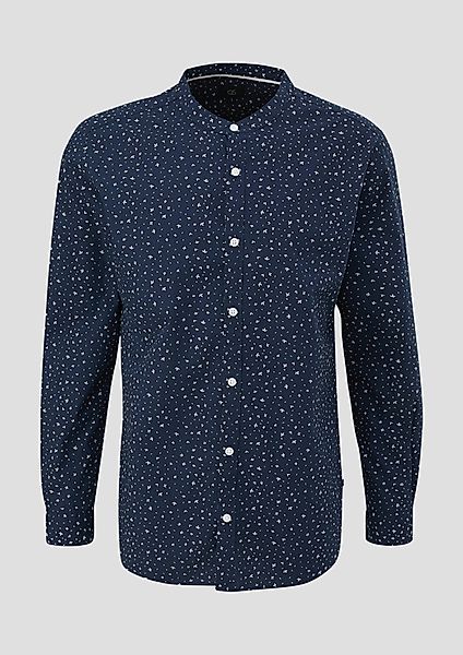 QS Langarmhemd Baumwollhemd mit All-over-Print günstig online kaufen