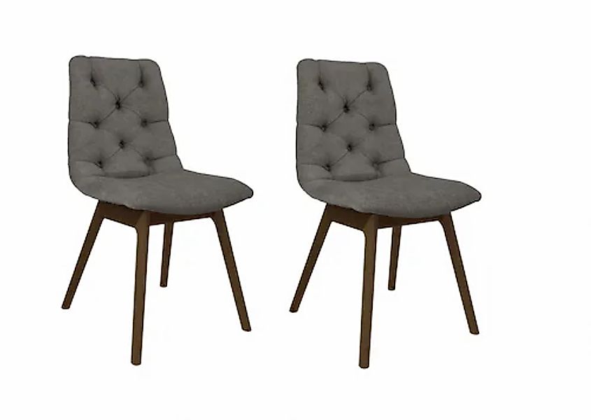 andas Esszimmerstuhl »Ramon« (Set) 2 Stk. Chenille mit Massivholzbeinen, in günstig online kaufen