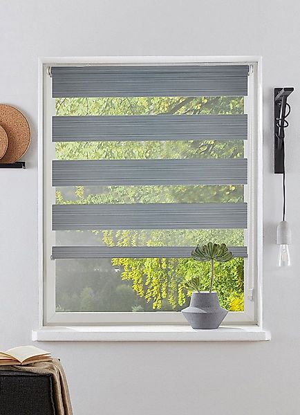 Doppelrollo NURI, Bruno Banani, Lichtschutz, ohne Bohren, freihängend, Klem günstig online kaufen