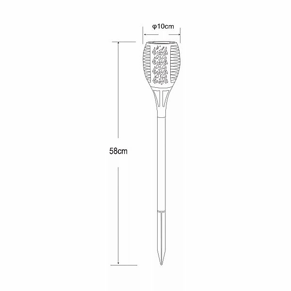 LED-Solar-Erdspießleuchte 33077 Fackel, schwarz, Kunststoff günstig online kaufen
