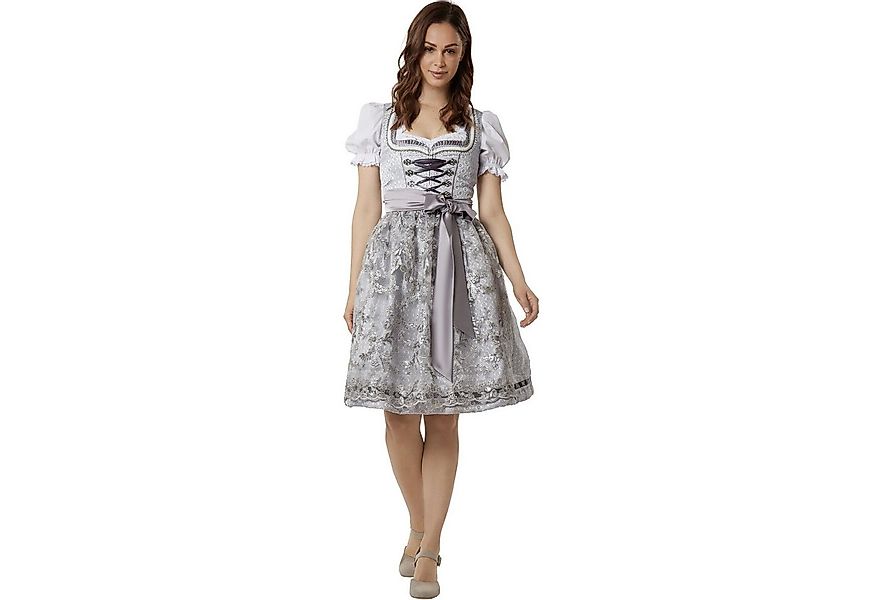 dressforfun Dirndl hochwertiges & elegantes Trachtenkleid Lea Silber (Premi günstig online kaufen