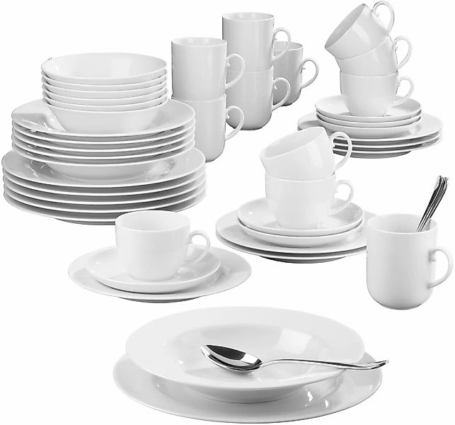 Seltmann Weiden Kombiservice "Geschirr-Set, 42 Teile, Rondo/Liane Weiß" Ges günstig online kaufen