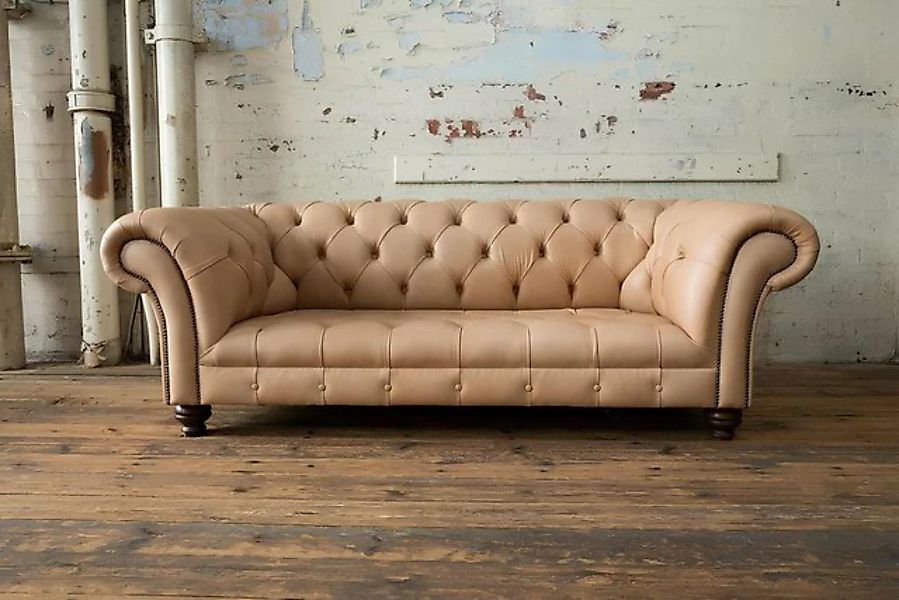 Xlmoebel Sofa 3-Sitzer Chesterfield Luxus Ledersofa in Braun, Hergestellt i günstig online kaufen