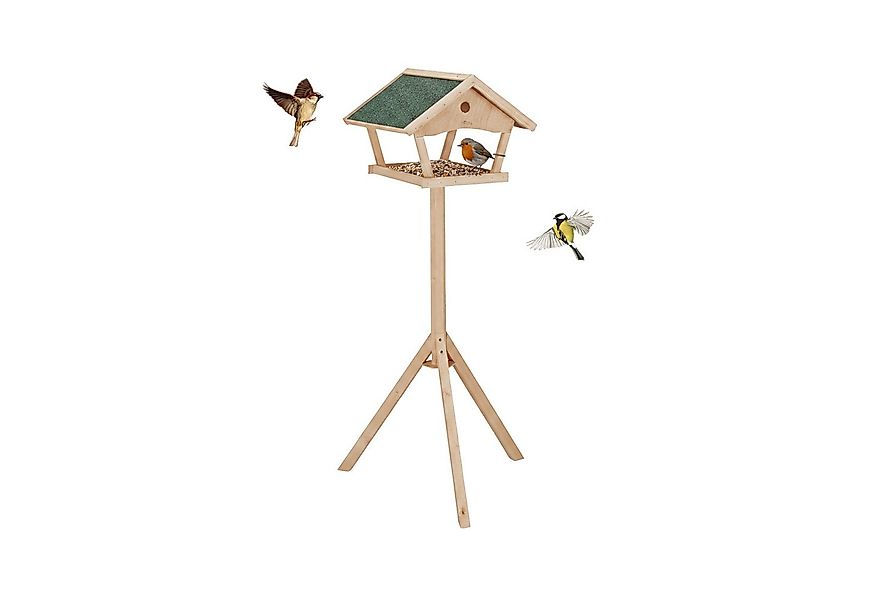 relaxdays Vogelhaus XXL Vogelfutterhaus mit Ständer, natur günstig online kaufen