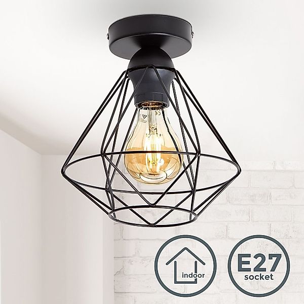 B.K.Licht Deckenleuchte Retro Deckenlampe Draht 1-flammig günstig online kaufen