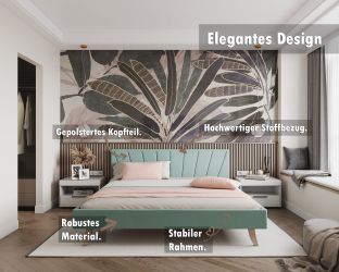 FDM Polsterbett Bettgestell Bettrahmen 120x200, 140x200, günstig online kaufen