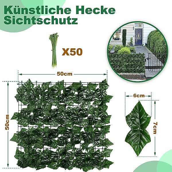 Clanmacy Balkonsichtschutz Sichtschutzhecke Windschutz Efeu Sichtschutz günstig online kaufen