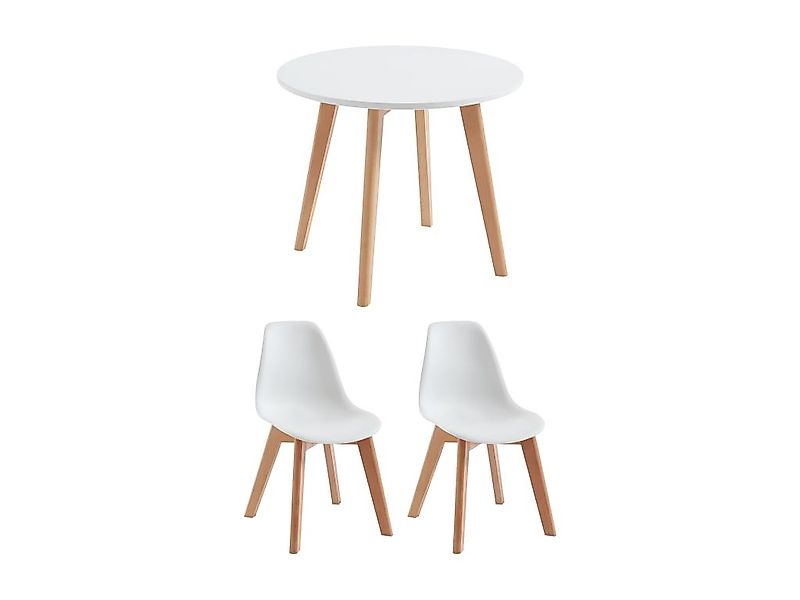Set aus Kindertisch LOULOUNE + 2 Stühlen LILINOU - Weiß günstig online kaufen