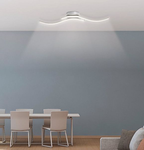 TRANGO LED Deckenleuchte, 3159 Design LED-Deckenleuchte Serie *WAVE* I 2 Fl günstig online kaufen