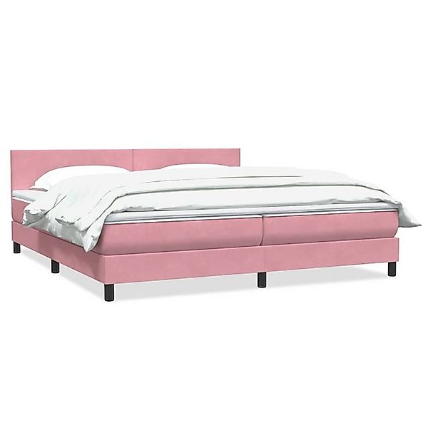 vidaXL Boxspringbett, Boxspringbett mit Matratze Rosa 200x210 cm Samt günstig online kaufen