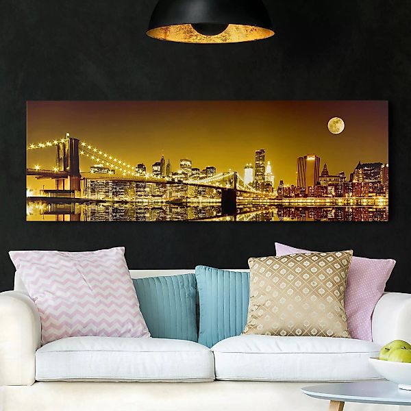 Leinwandbild New York - Panorama Goldenes New York günstig online kaufen