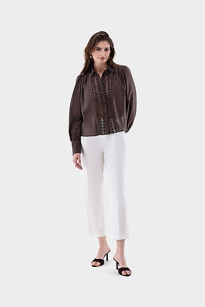 Hemdbluse mit Spitzeneinsätzen günstig online kaufen