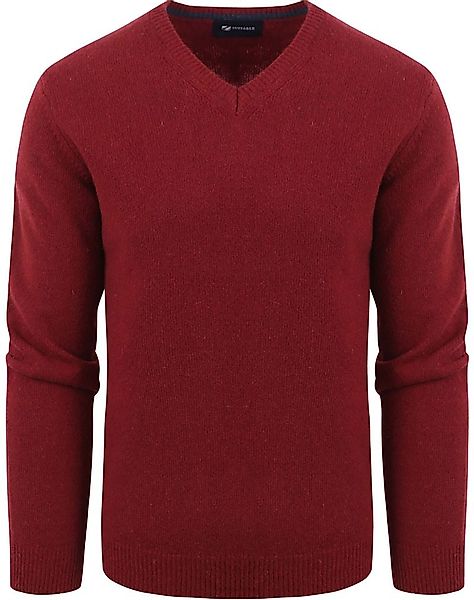 Suitable Lammwolle Pullover V-Ausschnitt Bordeaux - Größe L günstig online kaufen