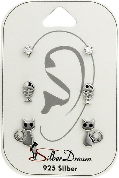 SilberDream Paar Ohrstecker SilberDream Zirkonia 3er Ohrringe (Ohrstecker, günstig online kaufen