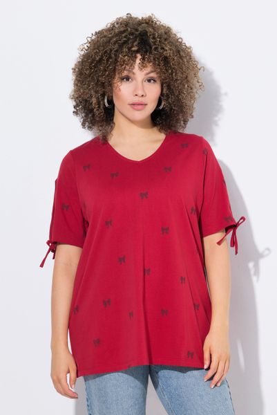 Ulla Popken T-Shirt T-Shirt Schleifen A-Linie günstig online kaufen