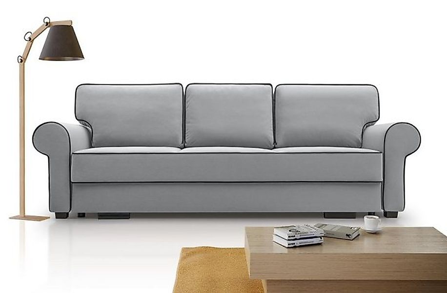 Beautysofa 3-Sitzer BELLO, in Retro-Stil, Bettkasten, Wellenfedern, für Woh günstig online kaufen