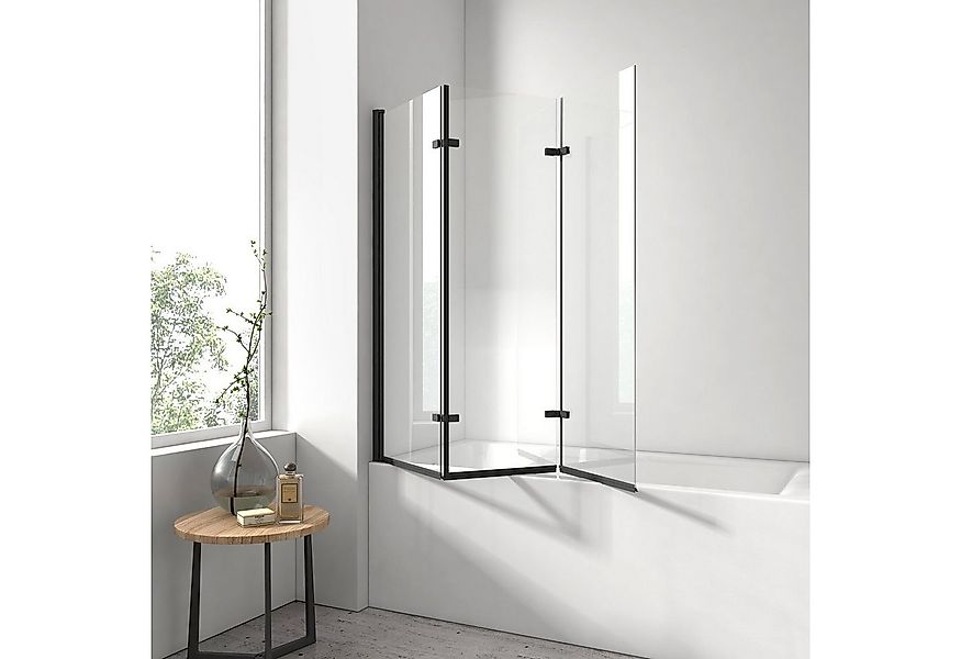 EMKE Badewannenaufsatz Badewannenfaltwand 3-teilig und 180° faltbar Duschwa günstig online kaufen