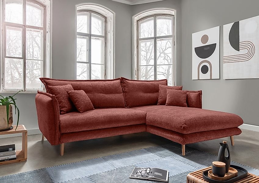 INOSIGN Ecksofa "Lazio modern und bequem, schmale Armlehnen, tolle Detailve günstig online kaufen