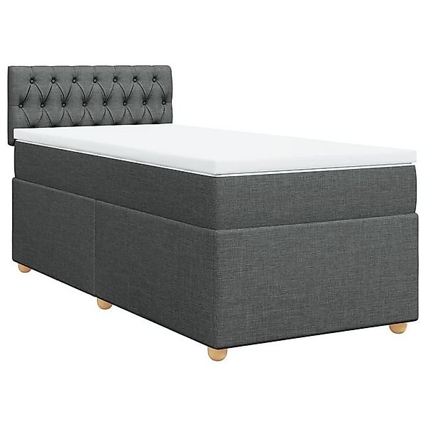 vidaXL Bett Boxspringbett mit Matratze Dunkelgrau 90x190 cm Stoff günstig online kaufen