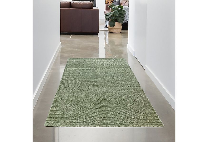 Carpetia Teppich Teppich Wohnzimmer Höheneffekt im Bogenmuster in grün, rec günstig online kaufen