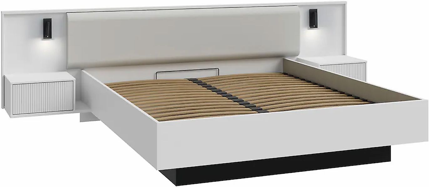 FORTE Nachttischlampe 1 Stk. Neutralweiß Bettbeleuchtung, Metall Schwarz, V günstig online kaufen