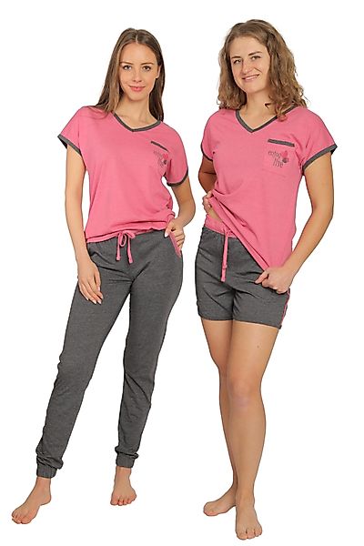 Consult-Tex Pyjama Damen Pyjama Schlafanzug 3er günstig online kaufen