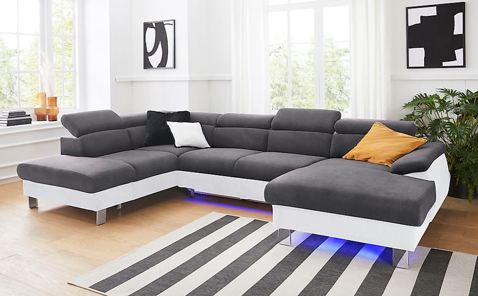 COTTA Wohnlandschaft "Komaris U-Form, B: 320 cm" mit Kopfteilverstellung, o günstig online kaufen