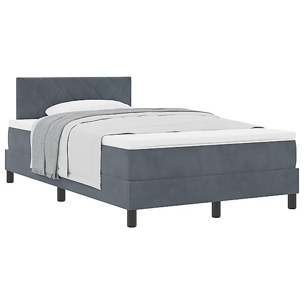 vidaXL Bett Boxspringbett mit Matratze Dunkelgrau günstig online kaufen