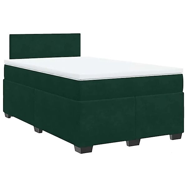 vidaXL Boxspringbett mit Matratze Dunkelgrün 120x200 cm Samt 3286279 günstig online kaufen