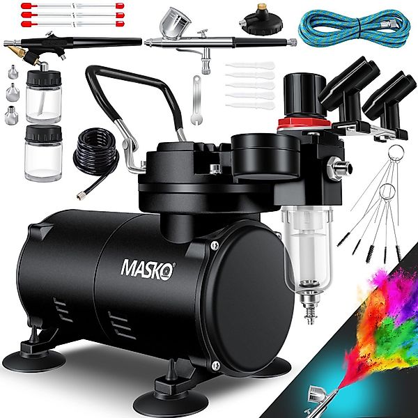 MASKO Farbsprühgerät, Airbrush-Set mit Kompressor 4 günstig online kaufen