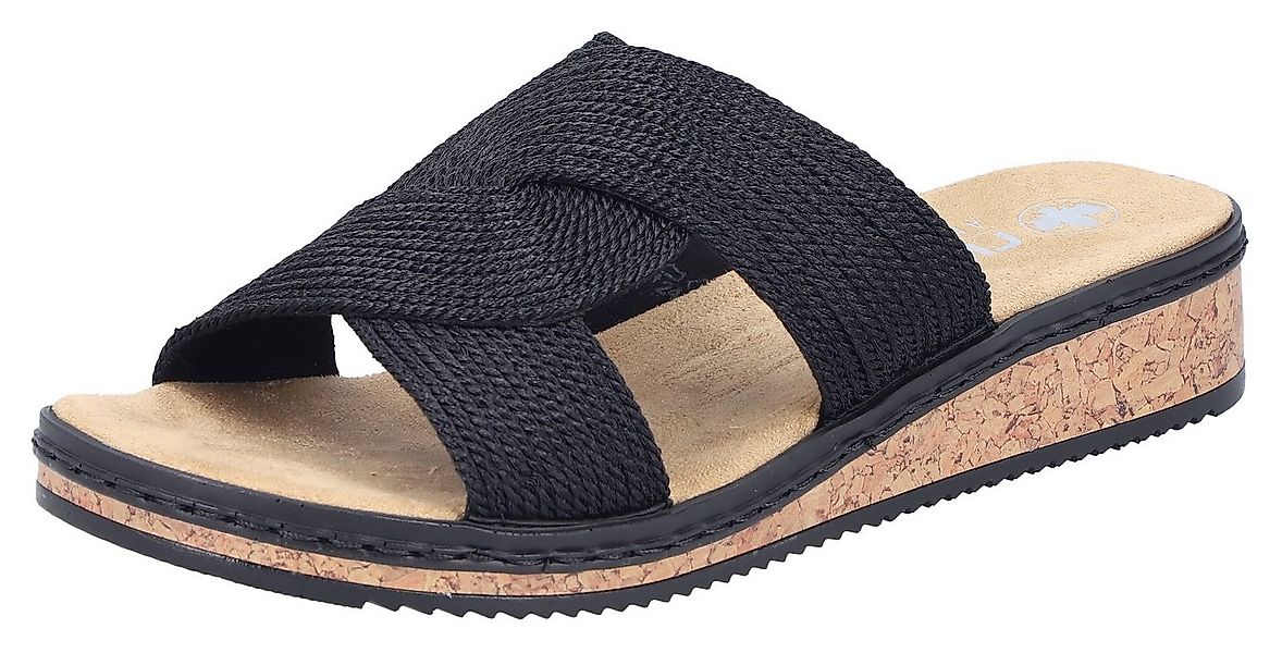Rieker Pantolette Sommerschuh, Schlappen, Hausschuh, Keilabsatz, mit weiche günstig online kaufen