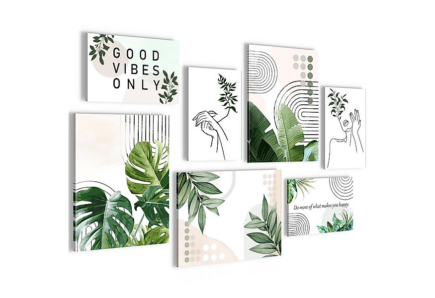 Novart Wandbild Wandbilder Wohnzimmer Boho Natur AUFHÄNGFERTIG 100x70 cm, B günstig online kaufen