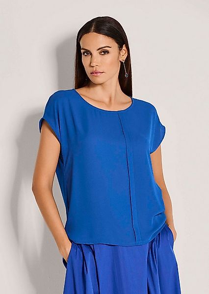 MADELEINE Kurzarmshirt Leichtes Kurzarm Viskose-Shirt, Rundhals Businessblu günstig online kaufen