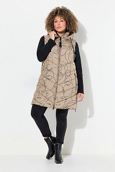Ulla Popken Steppweste HYPRAR Long-Steppweste Seiten-Zipper Stehkragen günstig online kaufen
