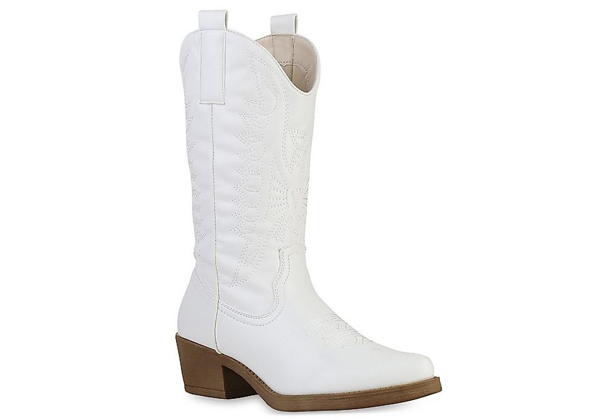 VAN HILL 840208 Cowboystiefel Damen Cowboystiefel Stiefel Stickereien Holzo günstig online kaufen