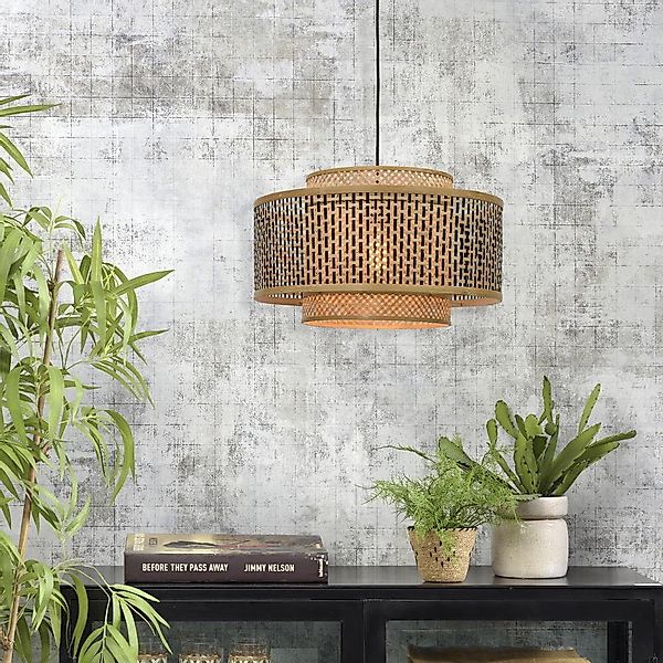 Pendelleuchte Bhutan in Natur-hell E27 500mm günstig online kaufen