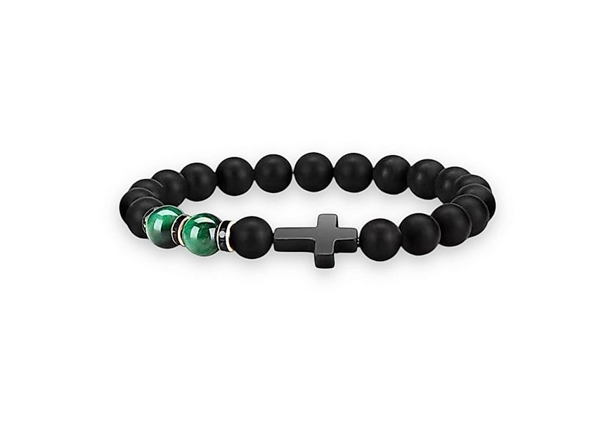 Aaron Bane Perlenarmband Naturstein-Armband Kreuz Handgefertigt Tigerauge O günstig online kaufen