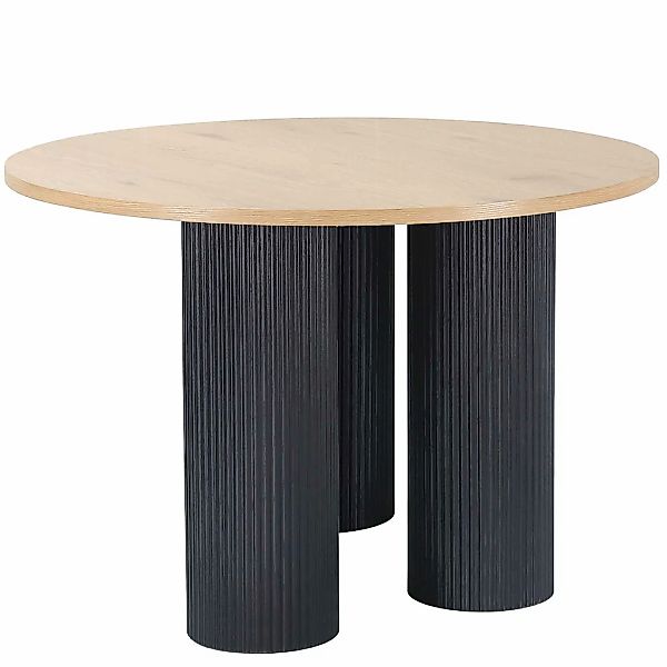 OTTO home Esstisch "Mandan" rund, 110x110 cm, 25 cm runde Beine mit Rillens günstig online kaufen
