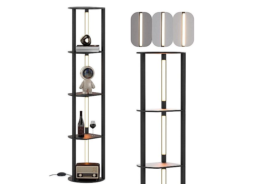 COSTWAY Stehlampe, 163cm, 4 drehbare LED-Streifen, 3 Helligkeit, Fußschalte günstig online kaufen