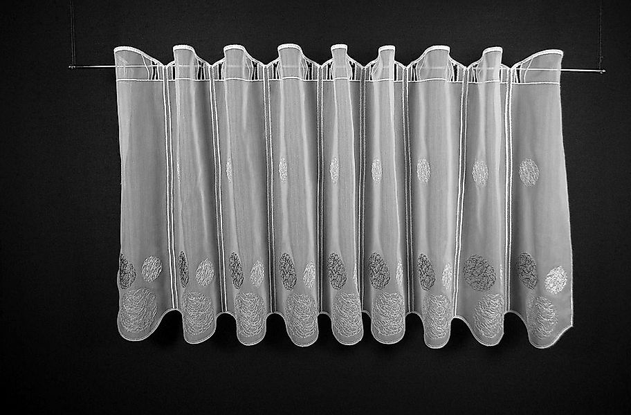 Verdi Scheibengardine bestickte Kugeln, Stangendurchzug, transparent, Kurzg günstig online kaufen