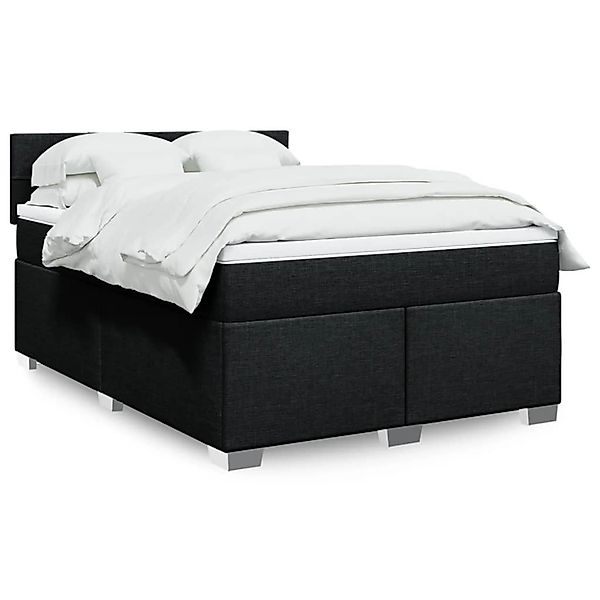 vidaXL Boxspringbett mit Matratze Schwarz 140x190 cm Stoff 3288185 günstig online kaufen