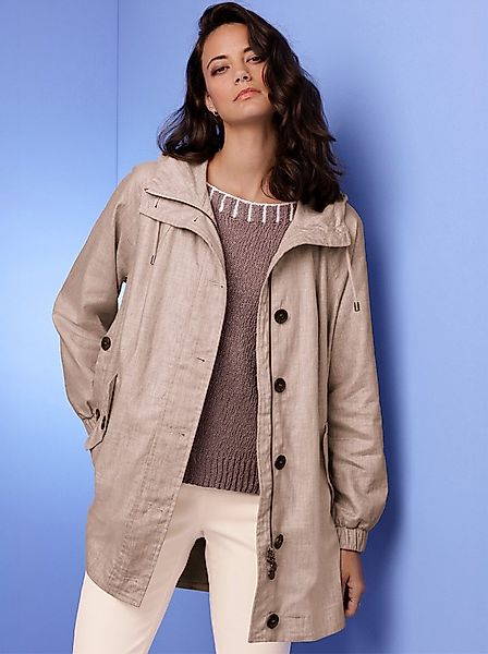 creation L Allwetterjacke Leinen-Viskose-Parka Langarm günstig online kaufen