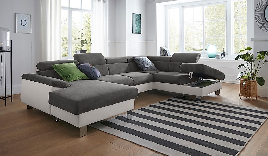 COTTA Wohnlandschaft "Komaris U-Form, B: 320 cm" mit Kopfteilverstellung, o günstig online kaufen